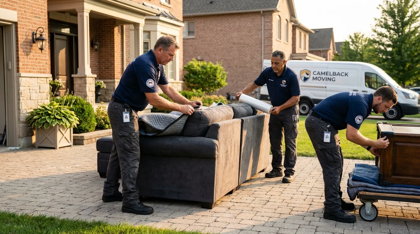 Large estate moving crew wrapping furniture in Tybee Island, GA